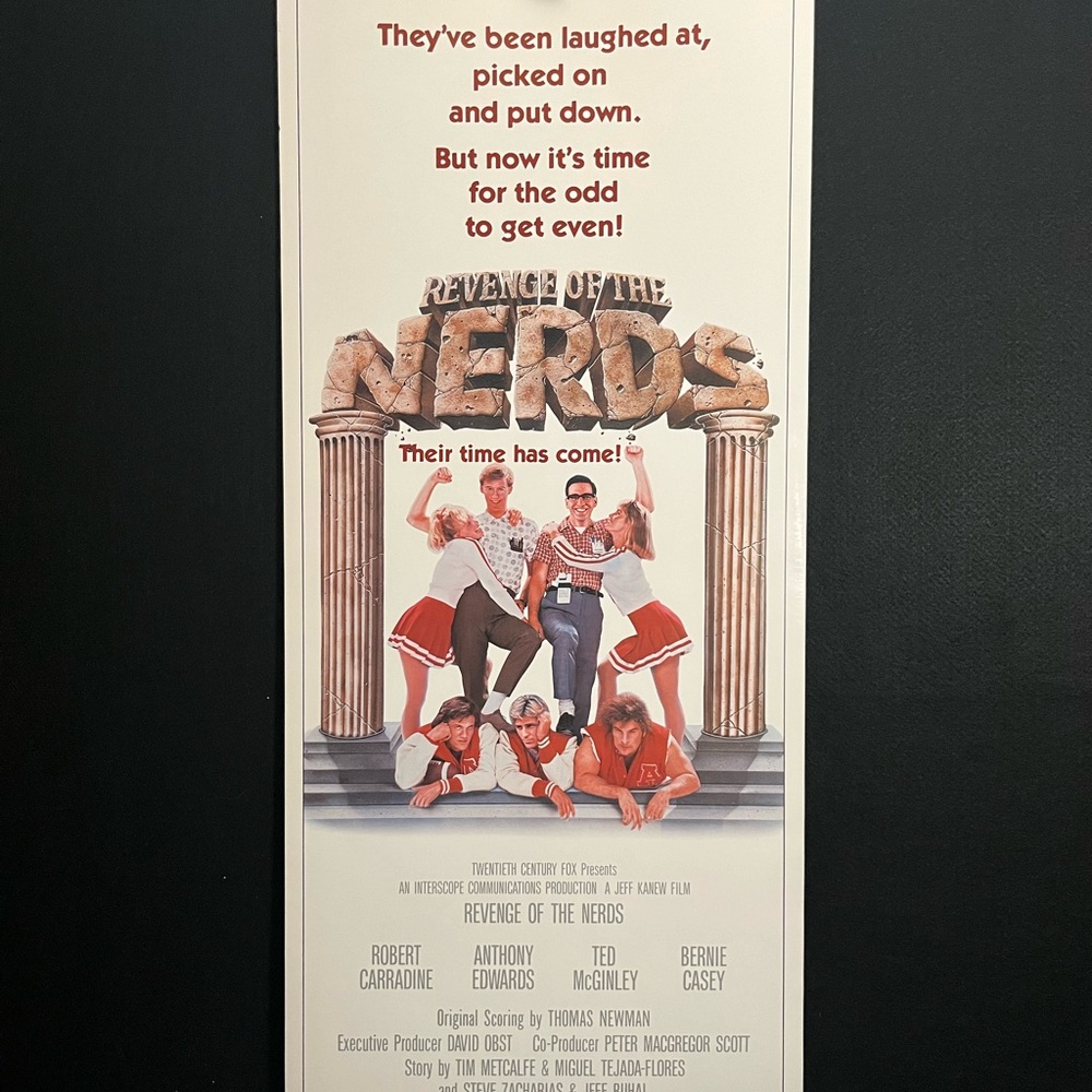 Revenge Of The Nerds 1984 Insert Movie Poster Robert Carradine, Anthony Edwards